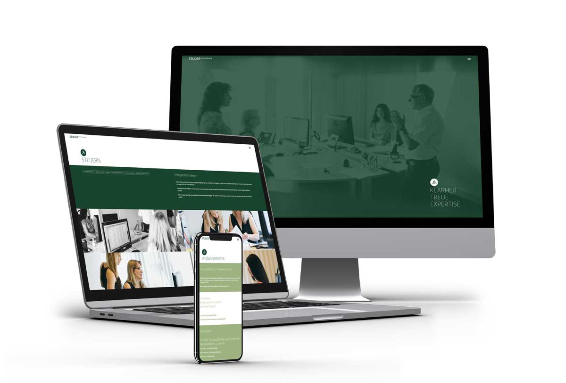 Mit dem neuen Design hebt sich Studer Treuhand klar vom Wettbewerb ab.