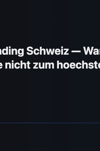 Employer Branding Schweiz — Warum die besten Talente nicht zum höchsten Gehalt gehen