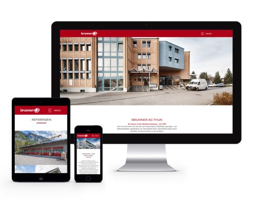Brunner AG Thun setzt auf klare Struktur, hochwertige Fotografie und mobile Optimierung.