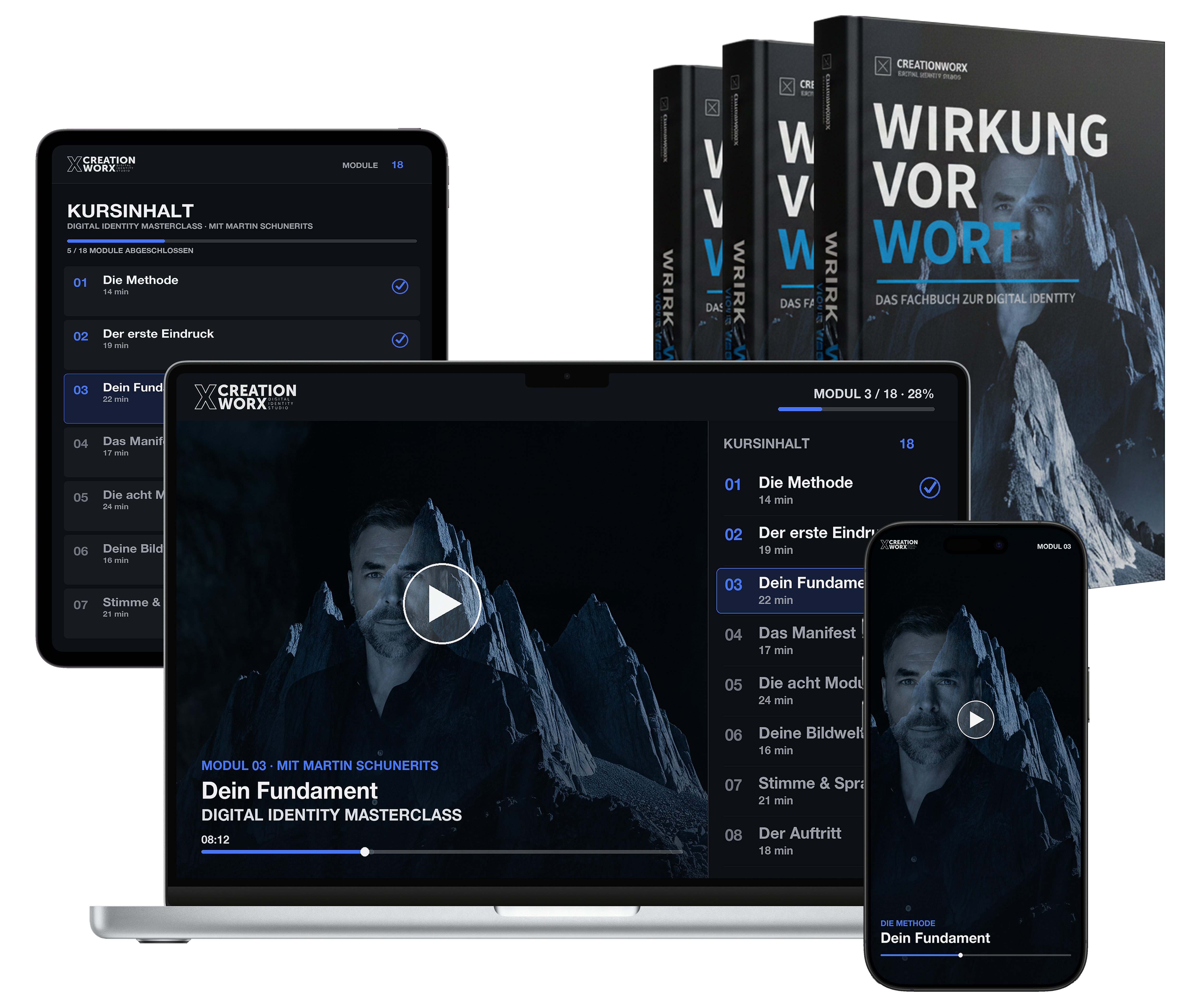 Digital Identity Masterclass — Kurs auf iPad, MacBook und iPhone plus das Buch Wirkung vor Wort