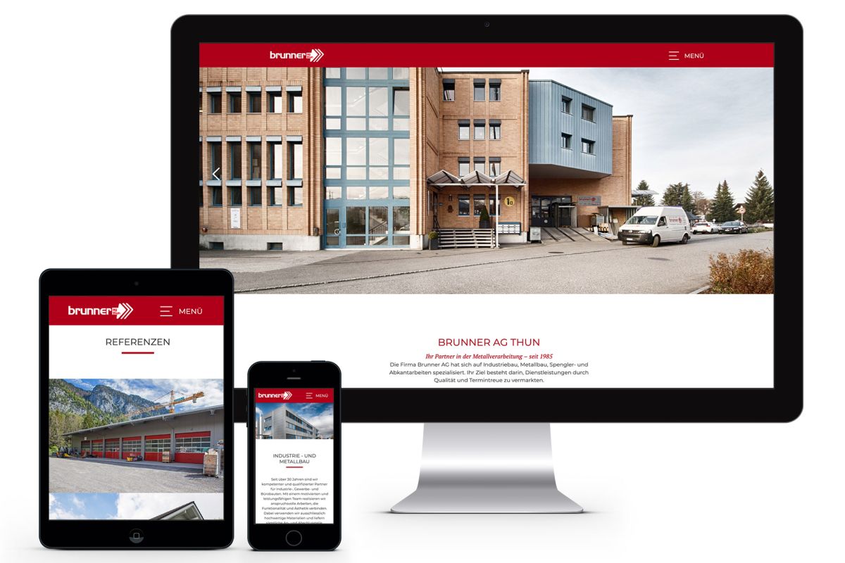 Brunner AG Thun setzt auf klare Struktur, hochwertige Fotografie und mobile Optimierung.
