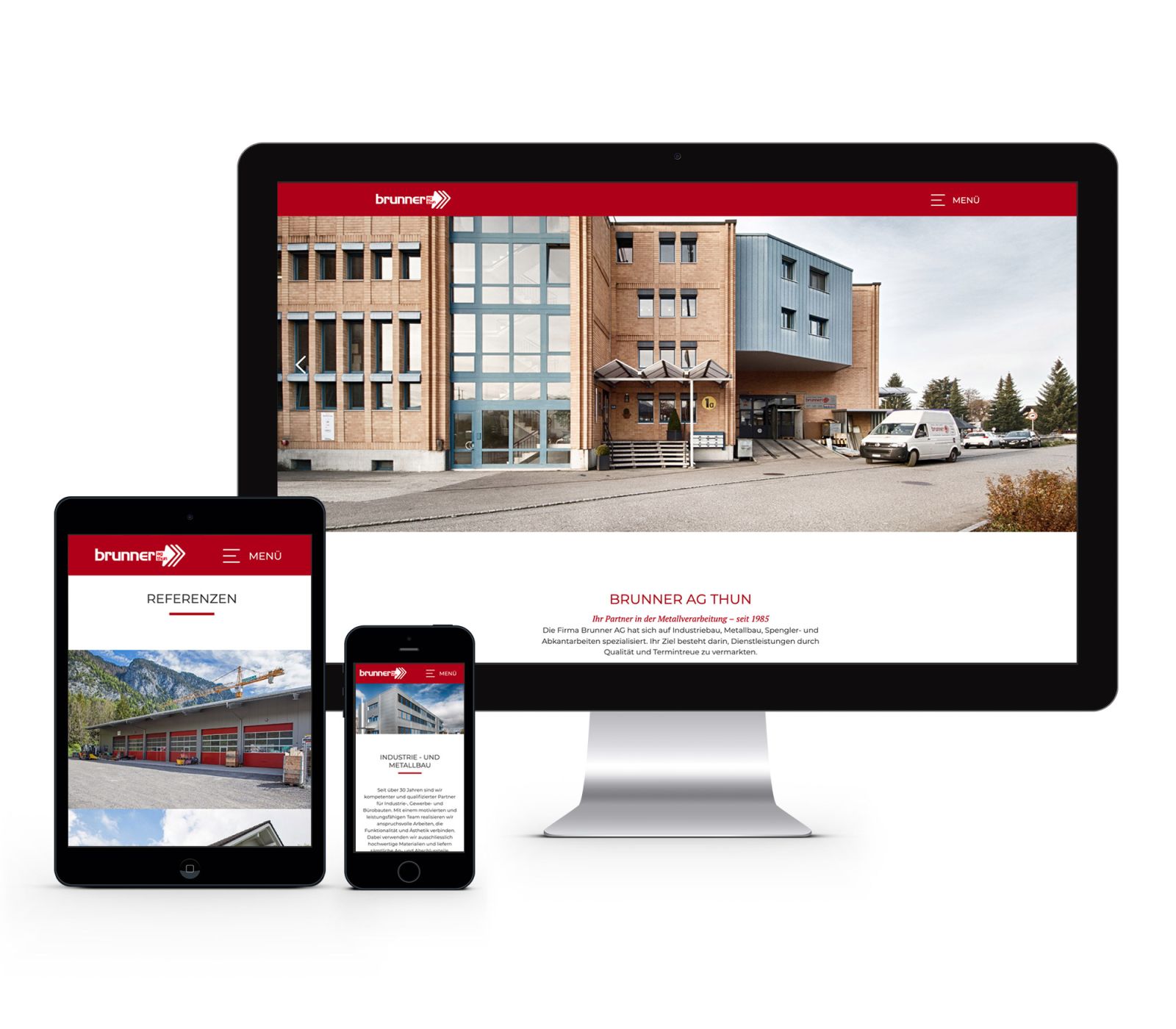 Brunner AG Thun setzt auf klare Struktur, hochwertige Fotografie und mobile Optimierung.